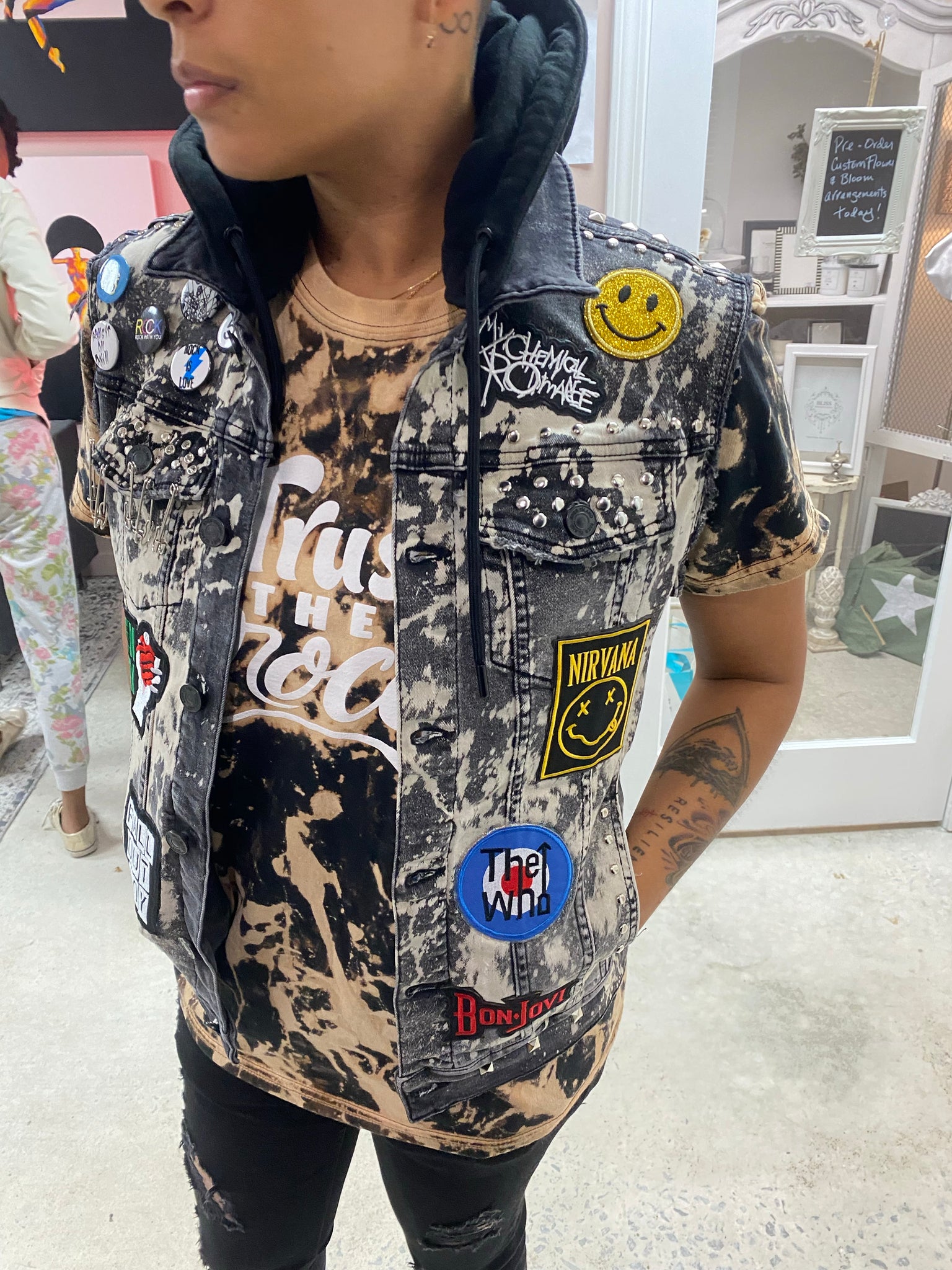 Custom jean vest outlet